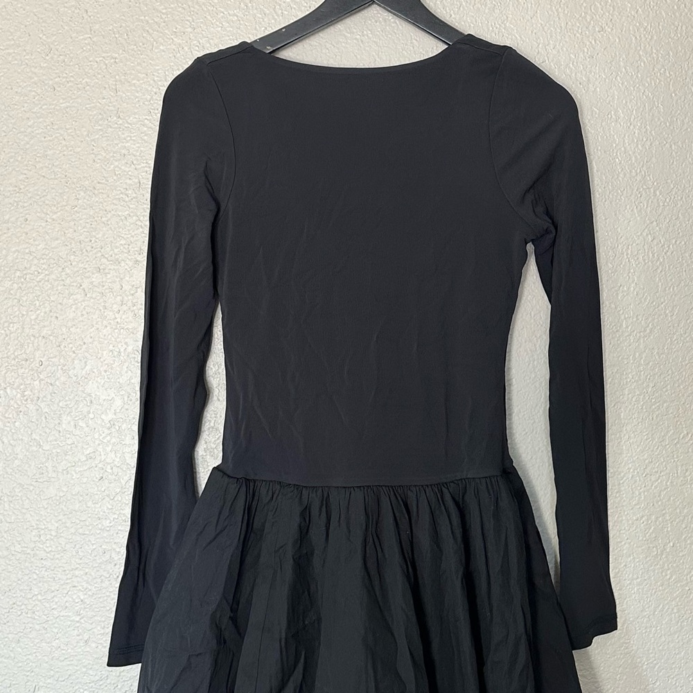 Madewell Dress Womens Midi Bubble-Hem Fit Flare Black Balletcore Size 0 NEW - Picture 4 of 8